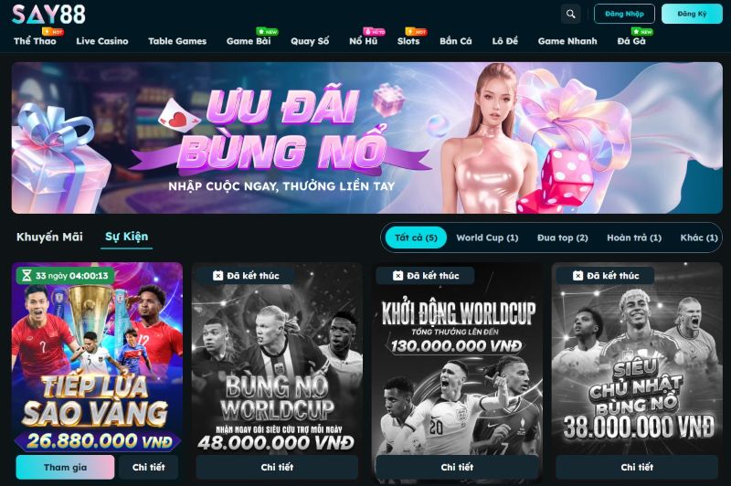 Ưu đãi hấp dẫn dành cho hội viên Say88